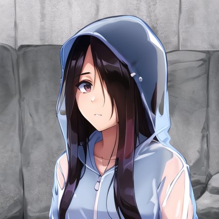 ((masterpiece)),(best quality), absurdres,sadako_yamamura,<lora:Sadakobest:0.8>,  <lora:Transparentraincoat:1>, transparent raincoat,hood up,