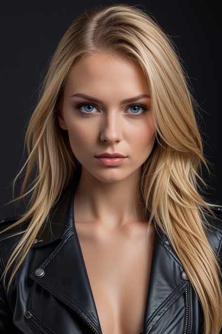 ((((masterpiece)), photographic)), professional detailed portrait, ultra-high detail, sharp, insanely detailed,
centered, half body, Portrait of a beautiful Caucasian woman, half body, detailed, bad chick, arrogant, narcissistic, elegant, black leather jacket, long blond hair, blue eyes, seductive, detailed,
,<lora:Add_UHD_Details_&_Text_v1:0.85>,
