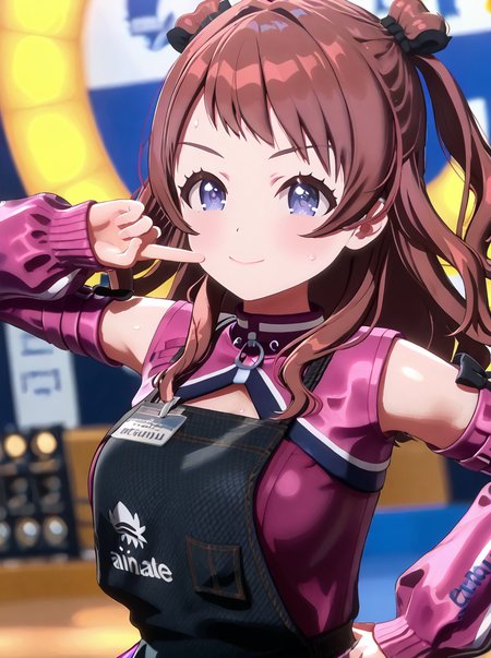 detailed background, shiny skin, posing, rating safe, 
<lora:saki.pony:1>,
saki, bbb,
large breasts, 
sweat, dancing, looking at viewer,