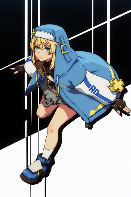 Bridget, full body, anime coloring <lora:Guilty_Gear_Strive_-_Dual_Rulers_-_Bridget_-_illustrious:0.8>