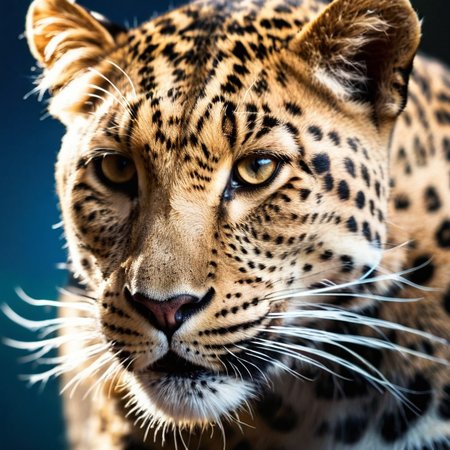 Advertising poster style,  <lora:Advertising:1.5>
A creative photo of  an epic leopard is staring at something in the distance at night advertising style, Professional, modern, product-focused, commercial, eye-catching, highly detailed