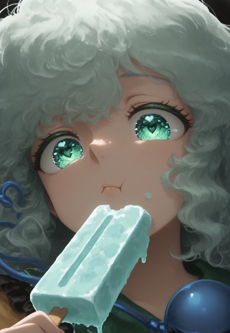 1girl, komeiji koishi, head tilt, eating ice cream, :t, (mint chocolate ice cream), third eye, heart of string, face focus, (extreme close up:1.3), looking at viewer
BREAK
lazypos, lgts style, masterpiece, best quality, very aesthetic, intricate detail, highly detailed, newest, dynamic composition, vivid, vibrant colors, soft shadows, perspective, foreshortening, gradient background, abstract pattern background, rose heart pattern background, glamour shot,