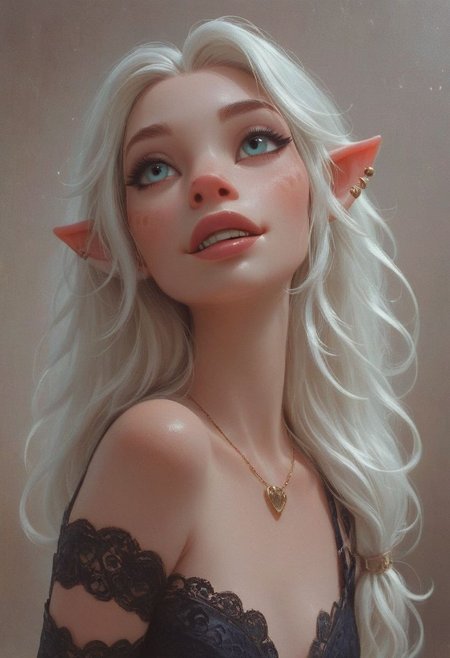 score_10, score_9, score_8_up, score_7_up, score_6_up,
pretty crasy happy girl,
(Cowboy shot;1.4),
(Anthropomorphic elven orc:1.2),
(Top model, miss universe, hourglass body, fit)
Looking above her shoulder