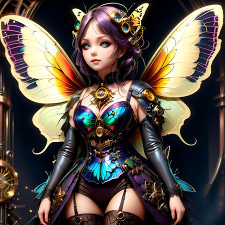 best quality, masterpiece, extremely detailed, an extremely delicate and beautiful, dynamic, realistic anatomy, perfect shading, professional shading, depth of field, St34mpunk Butt3rfly, dark environment, beautiful butterfly, steampunk butterfly girl, colourful wings, full body,  hourglass body shape,cute, adorable, short, plump, curvy, chubby, bbw, thick, wide hips, big ass, round ass, blushing, flushed expression, fur and leather,  side soft light, elegant, gorgeous, highly detailed,  well-endowed, full shot photo, uncropped,  perfect face, perfect anatomy,cute, beautiful, perfect beauty,amazing beauty, pure genious, absolutely perfect, gentle, highly detailed, breathtaking,St34mpunk Butt3rfly, girl, wings, butterfly, gothic, realisticvision-negative-embedding, great lighting,downblouse, cleavage,v151blebra5trap, bra strap, bra