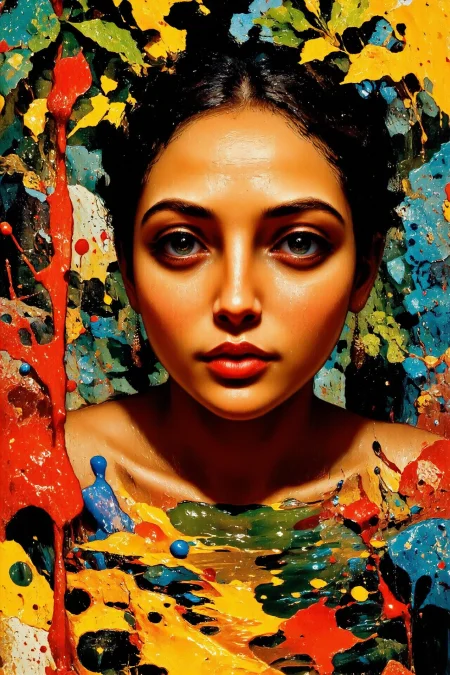 pond, beautiful  Chadian surreal landscape, woman, vivid colors, colorful, multilayer paint splash style, <lora:Hand v2:1> <lora:Anti-Blur:1> <lora:Insane Detail Slider:0.5>   <lora:Flux.1_Turbo_Detailer:0.6>   <lora:flux-photo-transparent_Alpha_1.0:0.8> <lora:flux.1_lora_flyway_Epic-detail_v2:1>   <lora:Painterly01b_CE_FLUX_AIT:0.8> pntrlyCE_style <lora:PsykeV1:1>  <lora:VividlySurreal:1>