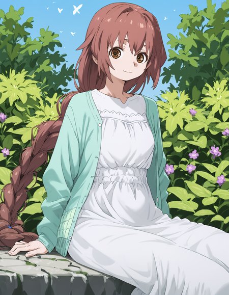 (score_9, score_8_up, score_7_up)
BREAK
manami_olis, 1girl, solo, brown hair, long hair, hair flaps, braided ponytail, brown eyes, green cardigan, white dress, long dress, looking at viewer
BREAK
outdoors
<lora:Manami_KaiiToOtomeToKamikakushi_v01:1>