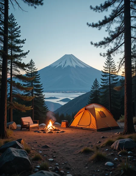 POV from a quiet campsite illu
