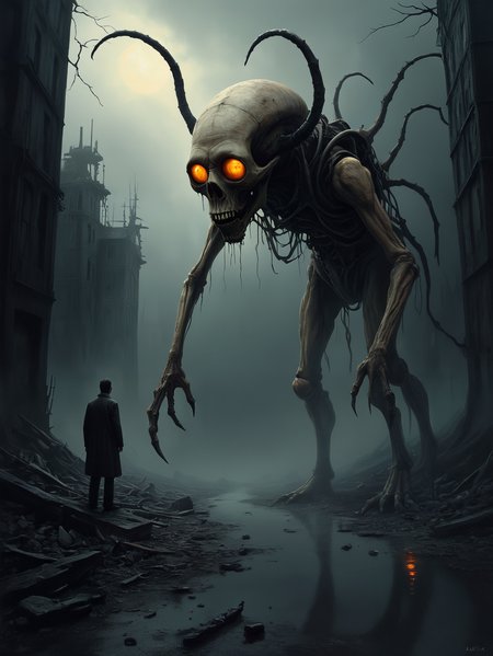 The terrifying reality of a half life, Surreal art.

Atmospheric. Moody.

<lora:Aeristhal01_CE_XL_200-OT:0.4> aersthlCE_style
