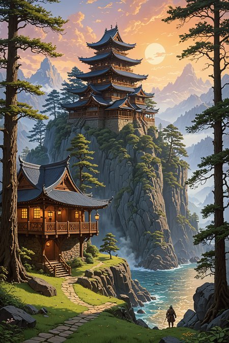 by Ted Nasmith and Steve Henderson in the style of Hidari JingorÅ and Jacek Yerka