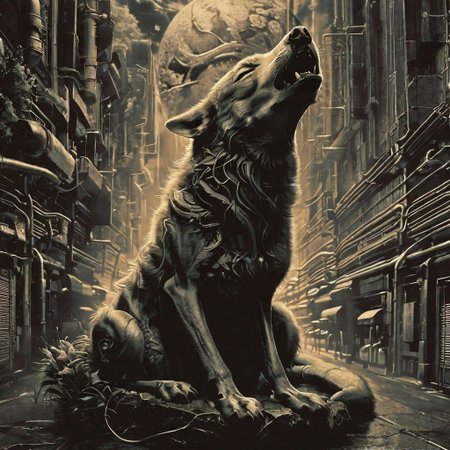 wolf's rain, brown, happy, smile,  detailed, atmospheric, illusion, the flower that dances in the wind, next time in paradise, serene,  <lora:Dark_Anime:0.2> <lora:- SDXL - letitflrsh_let_it_flourish_V1.0:0.4> <lora:The_Dark_Side_Of_The_Future:0.4>
