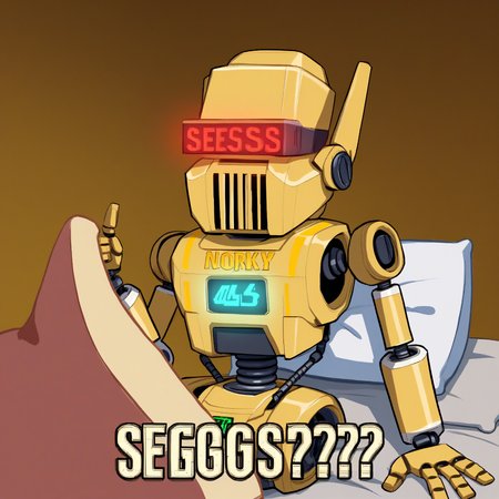 score_9, score_8_up, score_7_up BREAK source_anime,  <lora:Seggs_XLPD:1> Seggs, english text, (chibi:0.5)  <lora:ROB_64:1> Rob64, robot, no humans