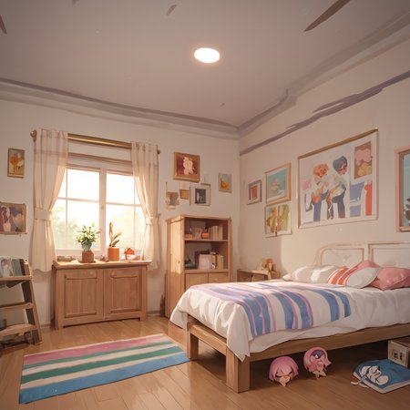 score_9, score_8_up, score_7_up, score_9, score_8_up, score_7_up,no_humans, b3droom, indoors<lora:Private_roomkawaii_female_bedroom:1>