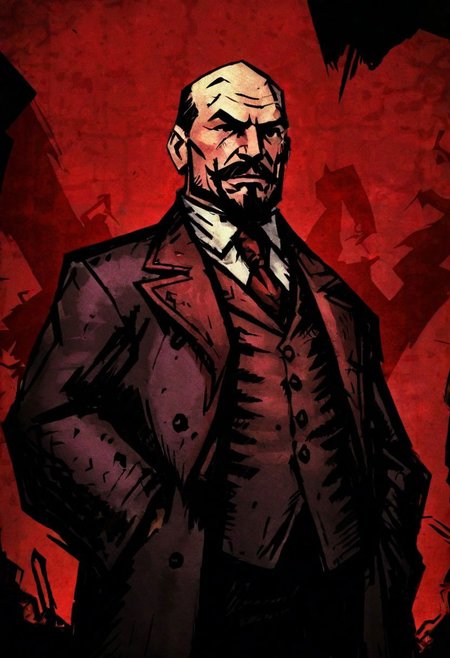comicish artwork in dgst artstyle, Vladimir Lenin