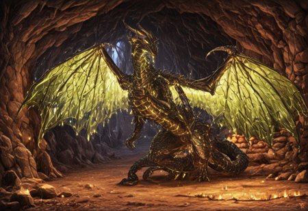 Dragon in Christmas cave, cave, festive cave, Christmas decorations, Christmas lights
(((Sparkling, Sparkly))) glowing dragon, christmas dragon, dragon wrapped in Christmas lights, glowing matrix, glowing Christmas lights, hyper realistic, photorealistic, HD, High detail, High detail eyes, high detail face, wings, glowing wings, light scales, glowing Christmas lights on wings, glowing light scales, tail, tail wrapped in Christmas lights, four legs, 
BREAK 
Snowy background