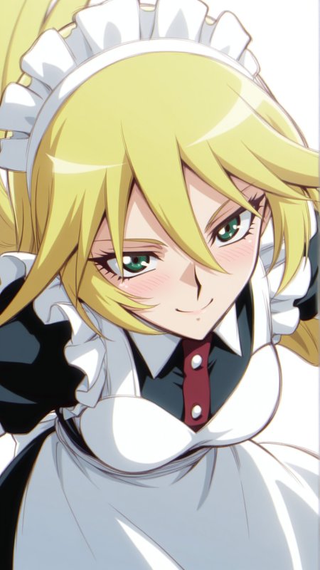 source_anime, general, best quality, masterpiece, 1girl,  <lora:sherry_leblanc_ill_v1.1:1>sherry_leblanc\(yu-gi-oh!\),green eyes,blonde hair, hair between eyes, long hair,maid, maid headdress, maid apron, smile, (embarrassed:0.7),  dynamic pose, dutch angle,