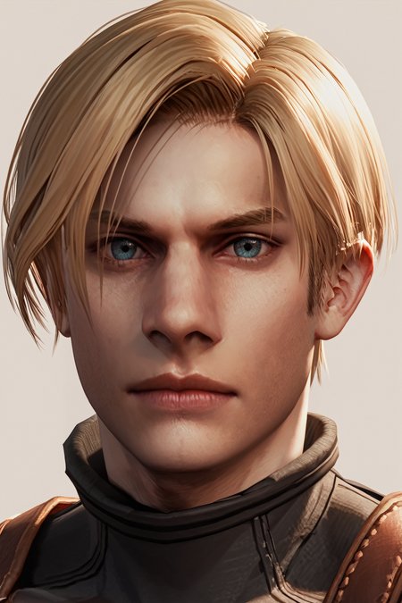 score_9, score_8_up, score_7_up, score_6_up
<lora:RE4Leon:1.0>
RE4Leon, 1boy, blonde hair, looking at viewer, simple background, portrait