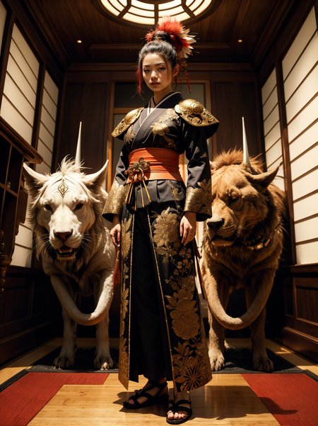 <lora:GPTS6 Hella-sthetic_424353:0.8> (full body shot:1.2) samurai, kunoichi, vantablack, armor, filigree, japanese, long hair, bamboo, bonsai, temple, intricate, elegant, highly detailed, symmetry, magical atmosphere, sharp focus, majestic, very coherent, radiant, advanced, cinematic, artistic, fine detail, winning, beautiful, stunning, dramatic light, designed, rich deep colors, perfect professional background, ambient, tailored set composition