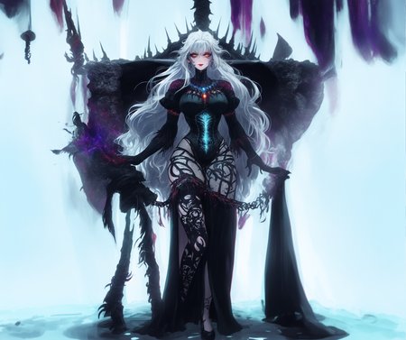 a [goth |barbarous |mysterious] [mature |young] gothic female with [curvy |thick |tone |curvy |thick |muscle] figure wearing [goth clothes | western clothes |intricate clothes |corset |loose sleeves] mix [dress |frill dress |indicate dress |belt |frill |cotton dress |short dress] and [lustful eye |creepy eyes |beautiful eye] red iris mix [lush lips | perky lips] and with white and black hair mix with light blue streaked hair, long hair [ hair over eye |braid | wavy hair] mix [messy hair |curly hair |messy hair] and [pointy ear |elf ears |long ears] and [star print |flower print] on clothes and wearing [make up |scaly | jewelry] , intricate tattoos, ((asymmetrical pose)), make up, blush, chromatic aberration, illustration, (full length full body:1.8)
((dark souls:1.5)), ((detail background:1.2)), ((landscape)),   <lora:dark  souls4:0.35>
