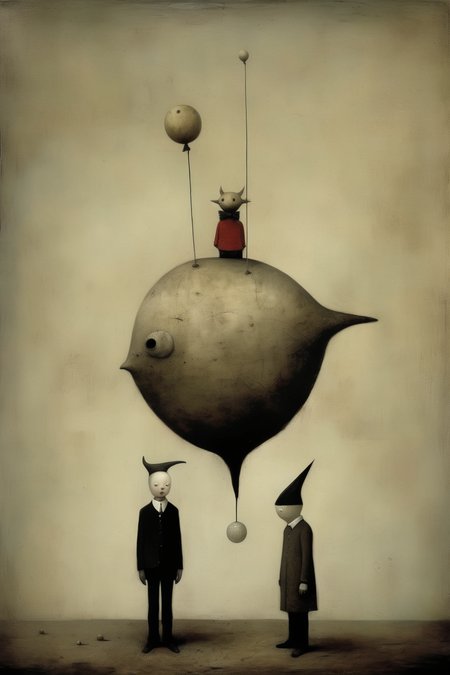<lora:Gabriel Pacheco Style:1>Gabriel Pacheco Style - surreal minimalism in the style of Nicola Samori and Greg Simkins and Shaun Tan