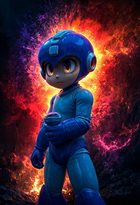 Rockmegamen, dark fantasy theme, rainbow colored silhouette outline against a dark background, megaman, blue helmet, beautiful horror, anime, magical fantasy, plasma pattern, dark lights
,epic, cinematic colors, masterpiece, detailmaximizer, midjourneyv6.1