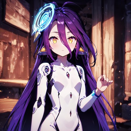 shuvi,  (masterpiece, best quality, very aesthetic:1.2), white jumpsuit, standing,  upper body,   <lora:shuva-no-game-000008:0.8>