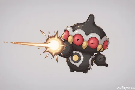 claydol,pokemon \(creature\),1other,red eyes,<lora:Claydol_-_Pokemon_r1:1>,firing,