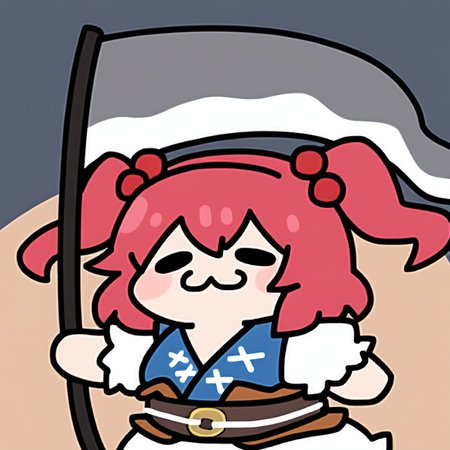 masterpiece,best quality,solo,
yuridori,chibi,:3,<lora:yuridori_noob1:0.8>,<lora:Oldstore_noob_4:0.5>,
1girl, onozuka komachi,