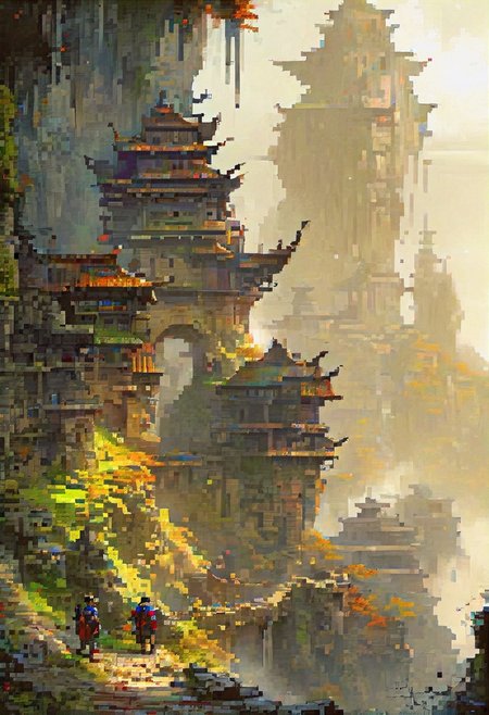 fantasy illustration by John Howe, Akira Toriyama, hyperdetailed, hyper quality, artstation winning award, bright highlights, deep shadows