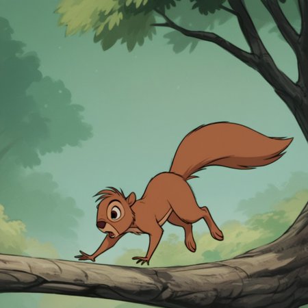 score_9, score_8_up, score_7_up, score_6_up, score_5_up, score_4_up, source_furry, squirrelArthur, feral, male, squirrel, brown fur, squirrel tail, running, in a tree,