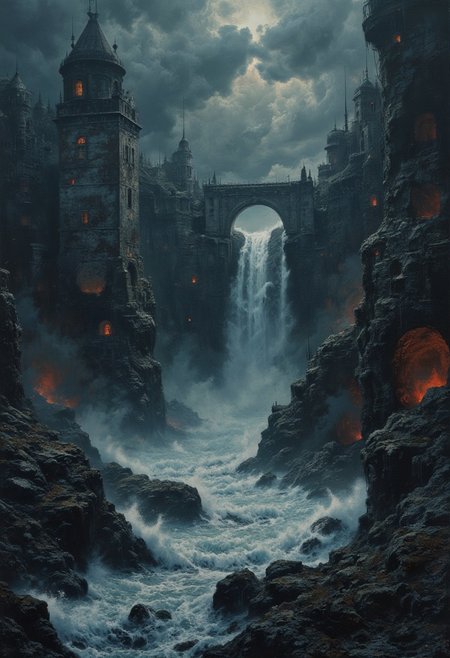 d1eselc0re,
high-contrast palette, highly detailed, cinematic, modern art, high-contrast palette, timeless feeling, cinematic quality || 
The Great Flood