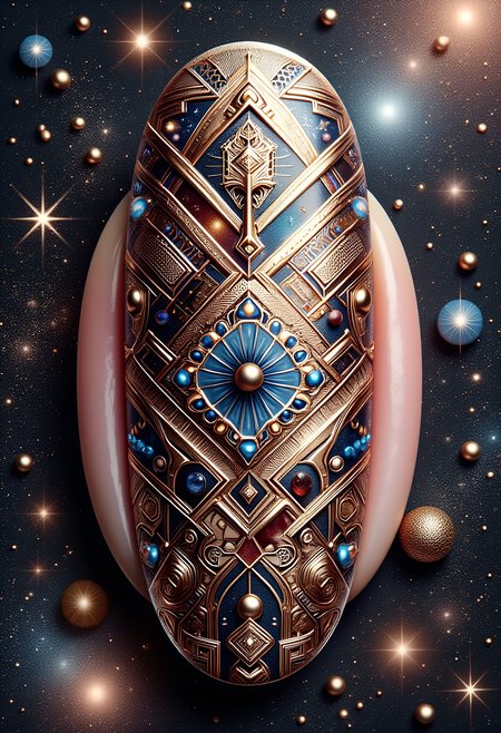 nail art, a single large nail prominently featured in a crescendo of artistic masterpiece, a flux of horizontally distorted reality crossed the image half way through creating a quantum field of memories in another dimension <lora:Dever_Flux_Enhancer:0.5>  <lora:dvr-afrofuturism-flux:1>
