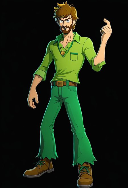 ncrender of shaggy rogers, black background