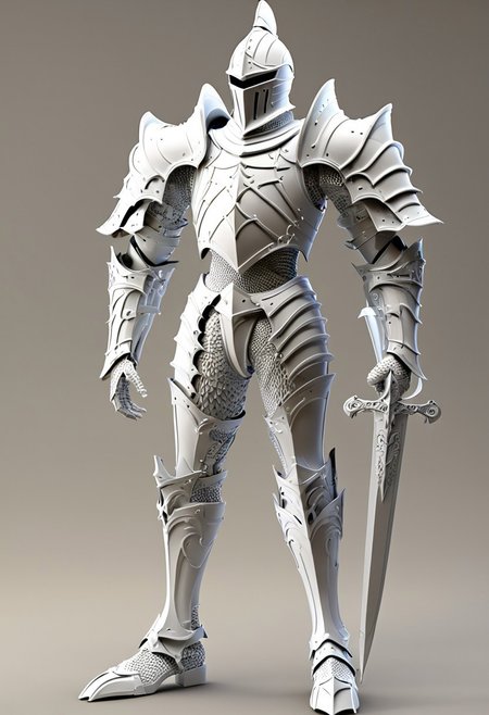 masterpiece, very aesthetic, absurdres, newest, WhiteMold, 3d printed armor, knight, whole body