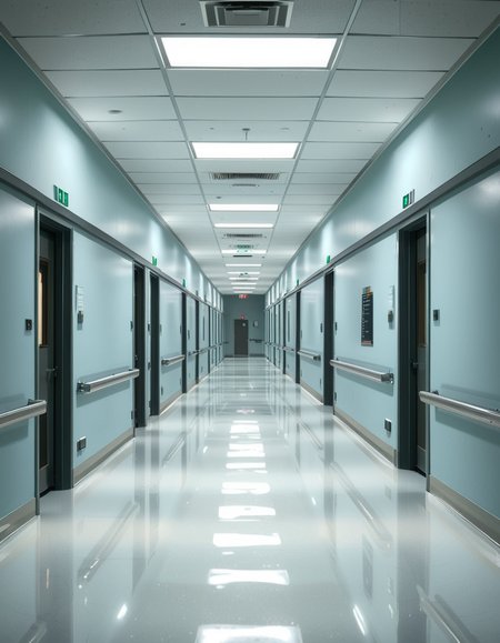 A long, sterile hospital corridor with bright white walls and a polished, reflective floor. The fluorescent ceiling lights cast a cold, clinical glow, emphasizing the cleanliness of the space. The hallway is lined with closed patient rooms, each marked with a small number plate. Stainless steel handrails run along the walls, and a few medical carts are neatly parked near the side. The corridor appears empty, creating a sense of stillness and anticipation. At the far end, a set of double doors with small glass windows leads to another section of the hospital. The atmosphere is quiet, professional, and highly sanitized, evoking a sense of order and precision.
<lora:SDXLFaeTastic2400:0.4> <lora:extremely_detailed:0.4> extremely detailed, <lora:sterile_hospital_c0rr1d0r:1>,sterile hospital c0rr1d0r, Masterpiece,best quality,hi res,8k,hi res,8k,award winning,(sharp focus, intricate, highly detailed),