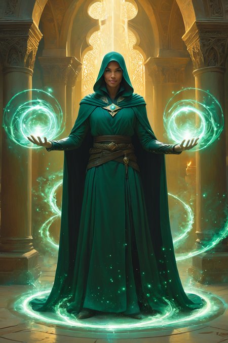 by Marc Simonetti and Antonio J. Manzanedo in the style of Cynthia Sheppard,   templar casting magic ring spells, casting a magical spell <lora:ring_spells:0.55>