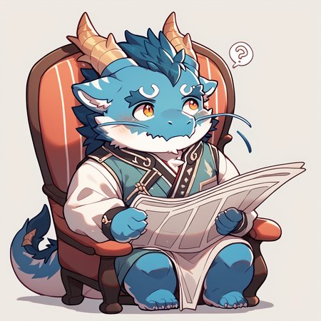score_9,score_8 up,score_7 up,score_6 up,score_furry,hi res,
qinglong,chibi,cute,anthro,dragon,flesh whiskers,japanese clothing topwear,male,solo,horn,full body,tomreadingthenewspaper,skeptical,(??:1.2),chibi,(cute:1.1),Emote,sitting,newspaper,chair,reading,overweight,blue body,bottomwear,overweight male,fur,clothed,kemono,blue fur,white body,<lora:Meng_zhang_XL_Pony-000010:0.8>,<lora:NijiEmotePDXL:0.7>,<lora:TomReadingTheNewspaper_XLPD:1>,