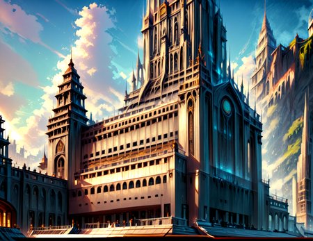 score_9, score_8_up, score_7_up,
<lora:Soviet_Gothic_(Architecture)_(Pony)_(AD):0.8> Soviet Gothic, monumental architecture, architecture, city, cityscape, scenery, building, skyscraper, 
8K, In'ei, chiaroscuro, rim lighting, perfect depth of field shot, beautiful, subsurface scattering, idealized city, wide beautiful boulevards, busy city center, parks and manicured lawn areas, large parks, plazas, detailed fluffy anime clouds, skyscrapers, made out of limestone, gothic style, photographic realism, soft lighting, soft shading,  art by Thomas Kinkade,
BREAK zPDXL, zPDXLxxx, <lora:wowifierXL:0.2> art by mooncryptowow <lora:sdxl_lightning_8step_lora:0.4> <lora:detailed_notrigger:0.5>