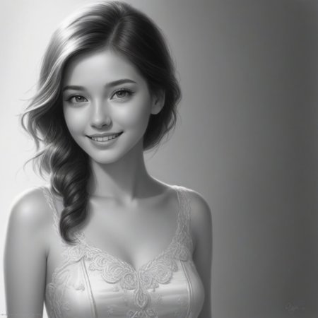 Expressiveh, score_9, score_8_up, score_7_up, score_6_up, score_5_up, score_4_up, godrays,  
girl stay face to camera, playful look and smile, technorave black and white pencil sketch, play of light and shadow, full-length beauty, beautiful high bust sensual graceful gentle girl, non-standard appearance, porcelain skin, transparency, ephemerality, sensual, gentle, contrast, full-length, bright lighting, beautiful, realistic, fantasy, quick sketch, rough lines, unusual, abstraction, fantastic elements, minimalism, monochrome