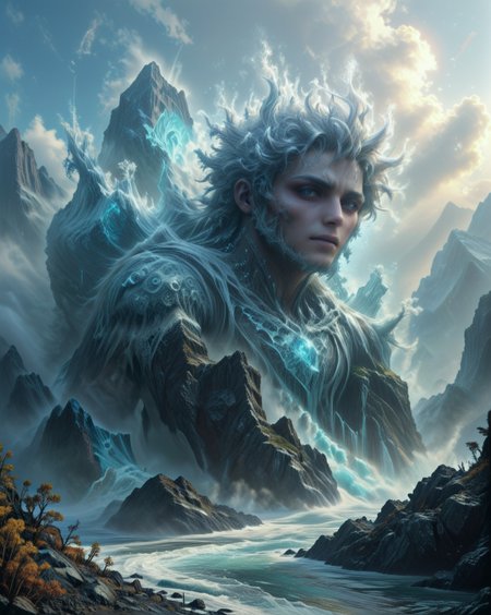 dark fantasy Rogue wave mountains collapsing into fractal foam patterns,Frost morning: Hoar-crystal clouds glittering like diamond mist,
random character in landcscape,
 <lora:ral-dark-fantasy-il:1>,apocalyptic,
<lora:extremely_detailed:0.5> extremely detailed,
<lora:DetailMaximizer:0.3>,
 <lora:Dream Scenery XL:0.3> Dream Scenery,
<lora:add-detail-xl:0.5>,
detailxl
