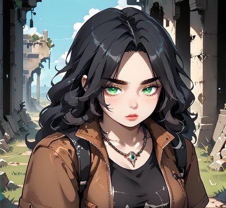 PonyScores7, source_anime, ah1, IllustriousQual, <lora:natsumi_style:0.5>, <lora:by_usakun-pony:0.4> by usakun, <lora:Akina_Bbw_Style_-_PonyXL:0.2> AkinBw
BREAK 1girl, mature female, (round face:1.2), (thick eyebrows:1.3), (curvy), round-chin, caucasian, (plump face), <lora:Round_face:0.2>, <lora:ETO_OCPonyXL:0.5> eto_oc, skindentation, (plump), thick thighs, wide hips, busty, voluptuous, lips, <lora:venus body PonyXL:0.4>, <lora:shinyskin2:0.2> glistening skin
BREAK  (curly hair), long hair, (black hair:1.4), (parted hair:1.7), messy hair, kinky curls, <lora:hairdetailpxl:0.2> hairdetailpxl
BREAK (brown and green eyes), (brown_flecked_irises), (green_flecked_irises), (colorful eyes), (multicolored eyes), (downturned eyes:1.4), <lora:expressive eyes:0.5> expressive eyes, <lora:eyedetailpxl:0.2> eyedetailpxl, <lora:Eyes_High_Definition:0.3> EyesHD
BREAK an expression of excitement,  <lora:Expressive_H:0.2> Expressiveh, <lora:Emotional_Anime_Expressions_PonyXL_Concept:0.2> emotional, <lora:Best_Facial_Expression_LoRA_PONY:0.2>, <lora:expresionesv3Rank128:0.2> expresiones, <lora:Detailed expressive EXEV style -XL Pony V1.0:0.2> FaceDetail 
BREAK ((a surprise proposal at a scenic historic village))
BREAK dark pastel blue punk Rock Witch, a black lace dress, leather jacket, and lace-up ankle boots, Features a wide-brimmed hat and layered crystal necklaces
BREAK (((mutant-inhabited ruins, twisted creatures, dangerous territory, remnants of civilization)))
BREAK <lora:xl_more_art-full_v1:0.2>, <lora:aesthetic_anime_v1s:0.2>, <lora:EpicF4nta5yXL:0.2>, <lora:detailxl:0.2> detailxl, <lora:Fant5yP0ny:0.2>, best quality, amazing quality, best aesthetic, absurdres, illustration, Volumetric_Lighting, ultra-detailed, very aesthetic, intricate details, 8k, masterpiece, best_quality
BREAK (zoom_out:1.8), (metalhead fashion style, inspired by heavy metal music culture, features black clothing, leather jackets, band t-shirts, and metal accessories, promotes individuality and rebellion, celebrates a love for music and expression through clothing)
BREAK Stable_Yogis_PDXL_Positives, AS-Adult, <lora:Complicated fantasy portrait - XL Pony V2.0:0.3>, bad-hands-5, <lora:HDA_Detailer:0.5>, HDA_FatGirlXL,