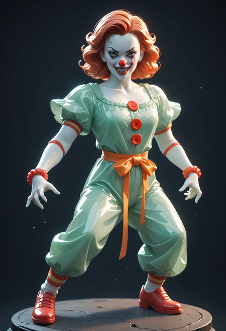 score_9, score_8_up, score_7_up,
creepy clown made of jade, action pose, dark background,
WORLD MORPH JADEITE