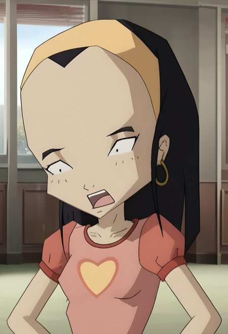 ed_nx cas_outf1t, small breasts, 1girl, solo, black hair, open mouth
