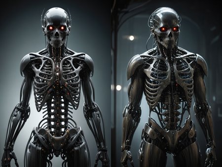 a  <lora:RMSDXL_Photo:3> by Arthur Stanley Wilkinson,(x-ray effect but extremely beautiful:1.4),(intricate details, masterpiece, best quality:1.4),in the style of nicola samori,Biomechanical cyberpunk,cybernetics,human-machine fusion,dystopian,organic meets artificial,dark,intricate,looking at viewer