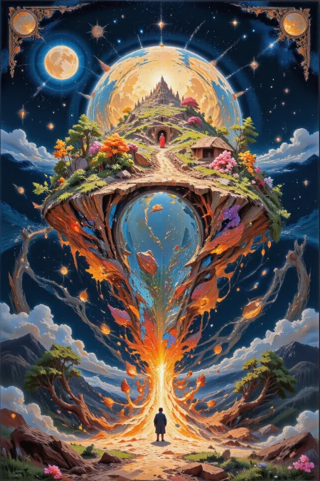 (floating island),  beautiful Lebanese landscape,  bright luminous night, woman, intricate, very detailed, sharp, colorful, multilayer surreal paint,  <lora:Hand v2:1> <lora:Anti-Blur:1> <lora:Insane Detail Slider:0.5>   <lora:Flux.1_Turbo_Detailer:0.6> <lora:flux-photo-transparent_Alpha_1.0:0.8> <lora:flux.1_lora_flyway_Epic-detail_v2:0.6>,  <lora:Painterly01b_CE_FLUX_AIT:0.8> pntrlyCE_style,  <lora:VividlySurreal:1>