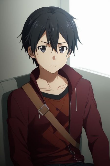 high resolution, solo, best quality, 1Boy, Kazuto Kirigaya, portraits, Black Hair, Black Eyes, fell down, revenged, dying, OverallDetail