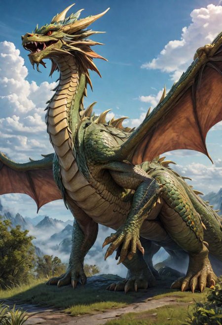masterpiece, best_quality, ultra-detailed, very detailed, nsfw, shallow depth of field, (skin texture), (realistic texture skin), 
breathtaking, hyperrealistic, hyperdetailed, maximum fidelity, ultra high detail, ultra HD, Panavision Millennium DXL2 8k professional RAW photography gigantic eastern dragon, long serpent body, clouds, fog, <lora:LoromXL_Druidic_Naturalism_v1:0.3>, luminous reflections, rtx on, subsurface scattering, dynamic hdr tone mapping, volumetric lighting, screenspace reflection, Physically-Based Rendering, Unity WÄtÄ environmental water
covered in fire, luminous reflections, rtx on, subsurface scattering, dynamic hdr tone mapping, volumetric lighting, screenspace reflection, Physically-Based Rendering, environmental stone