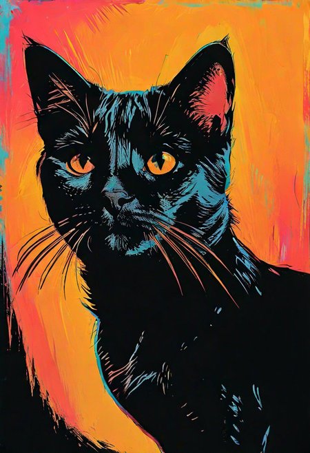 impactful color paint of, a Manx Cat, highly detailed, vibrant colors , 8k, sharp, professional, clear, high contrast, high saturated, , vivid deep blacks, crystal clear