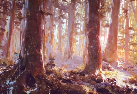 score_9, score_8_up, score_7_up, pmg style, golden forest, sunrise,