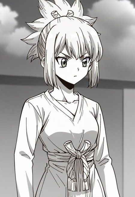 source_anime, cowboy shot <lora:KohakuDrSton3:0.9> kohaku, blond,,