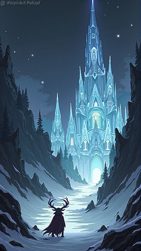 An anime depiction of a KrampusStyle a glimmering city carved entirely out of ice and snow. Dark, atmospheric and moody atmosphere. haunted, incisors, mutation
<lora:KrampusStyleFlux:__wildcards/numbers/07-09__>